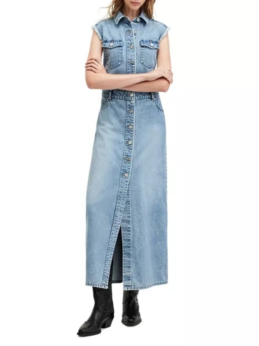 All Saints Blair Denim Dress, Size 4